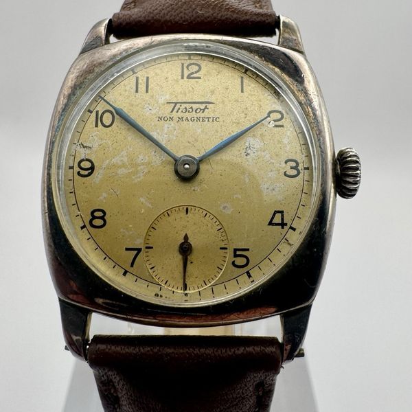 RARE Gorgeous Solid Silver 40 s Vintage Tissot Non Magnetic rare-gorgeous-solid-silver-40-s-vintage-tissot-non-magnetic