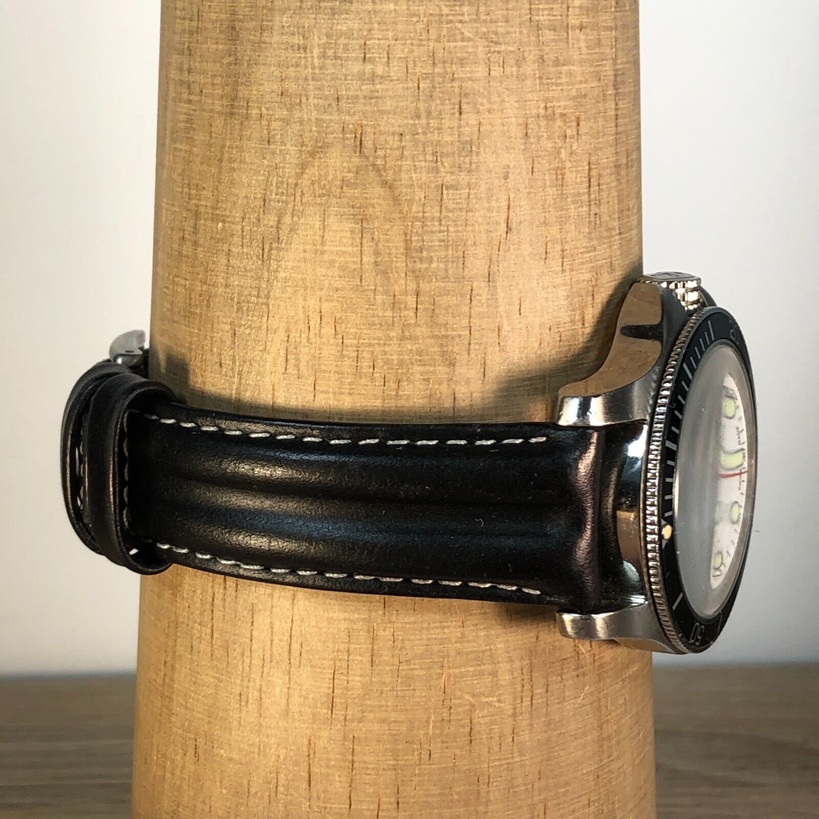 Vintage Wenger CSX Transportation Mens 7232X Black Leather Date