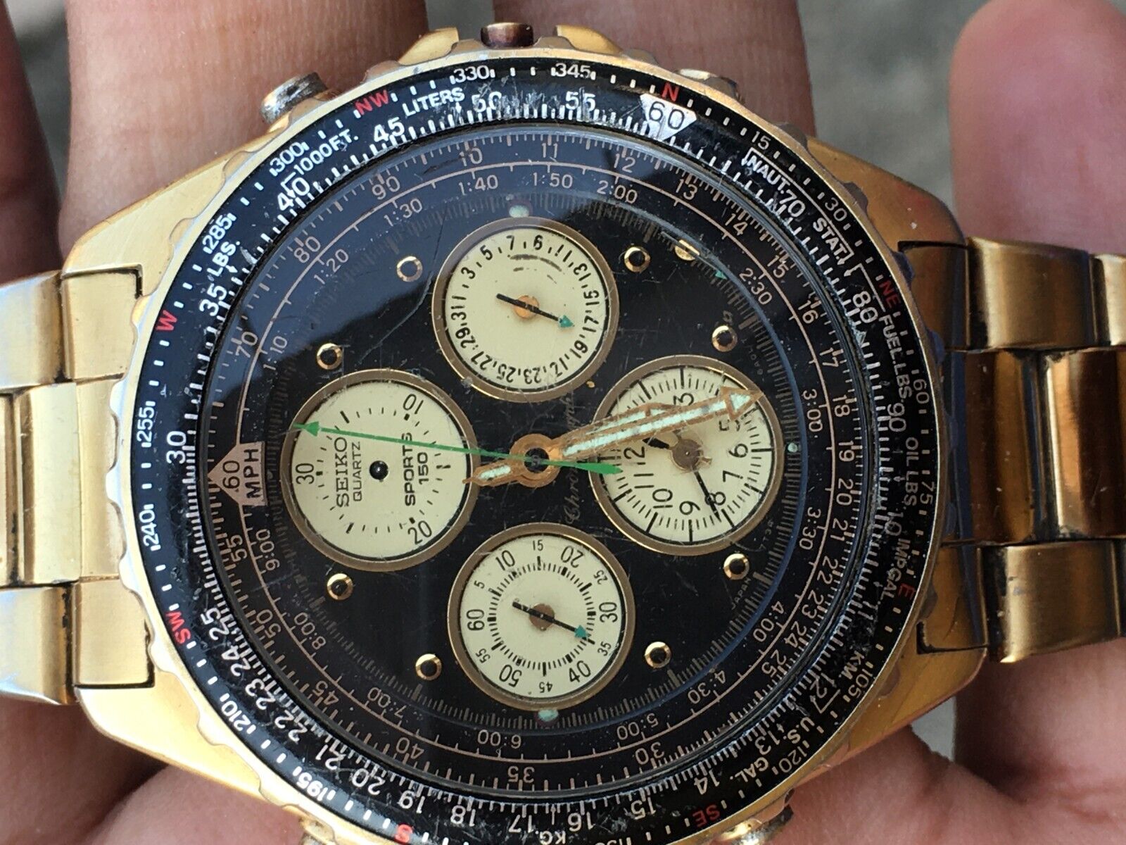 Seiko flightmaster gold sale