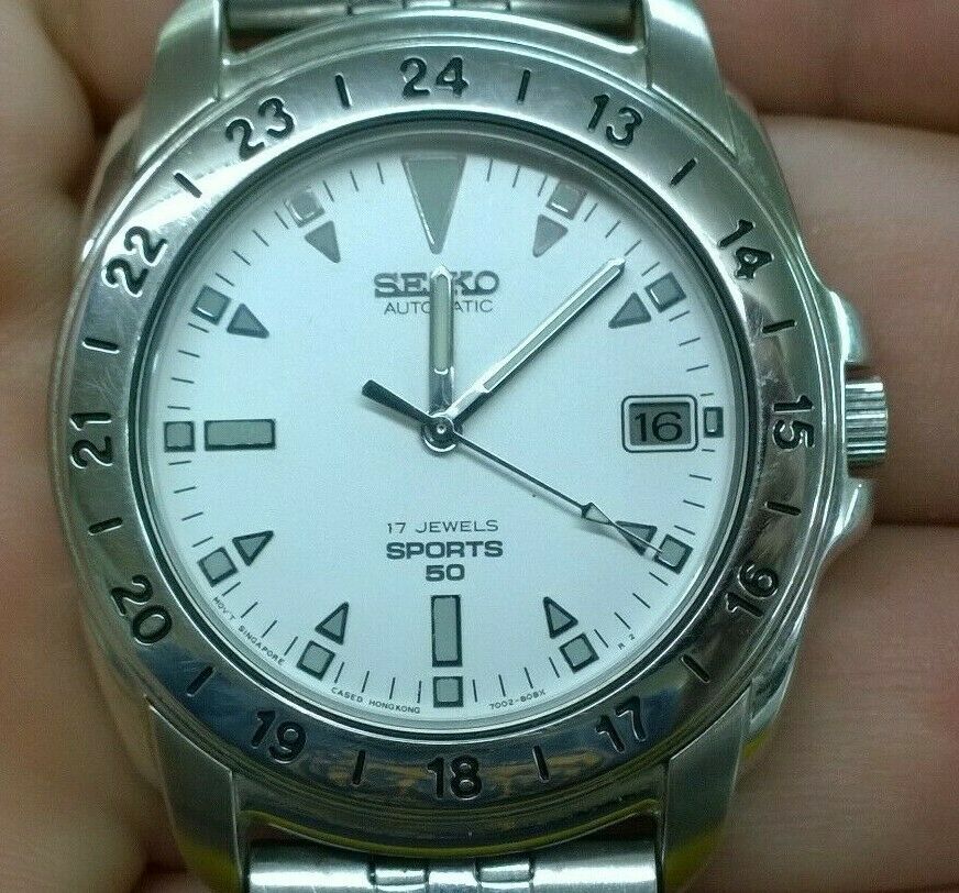 Perfect Working Seiko Automatic 17 Jewels Sports 50 Men's Wristwatch 7002- 8059 | WatchCharts
