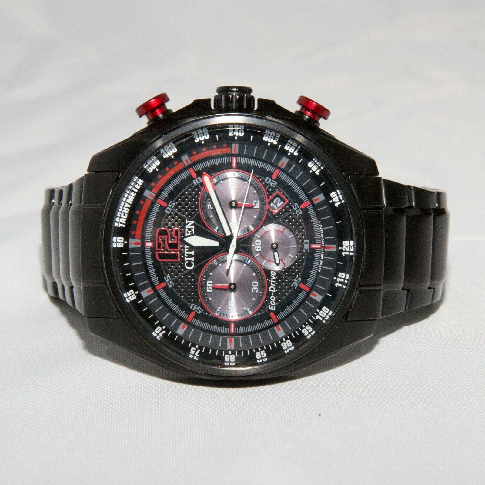 さち Citizen B620-S105854 Eco-Drive Chronograph Black/Red Dial