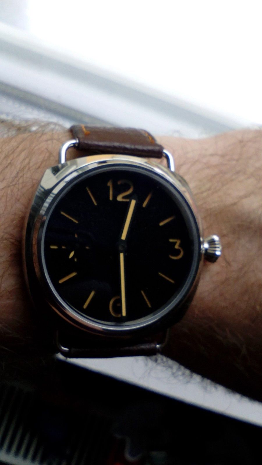 HOMAGE Panerai watch Black Radiomir Swiss UNITAS 6497 vintage