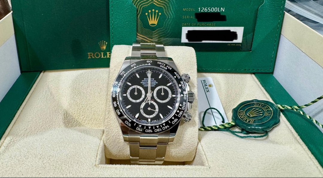 02/2024 Rolex Daytona 126500 “New Godzilla” Black Dial Full Set