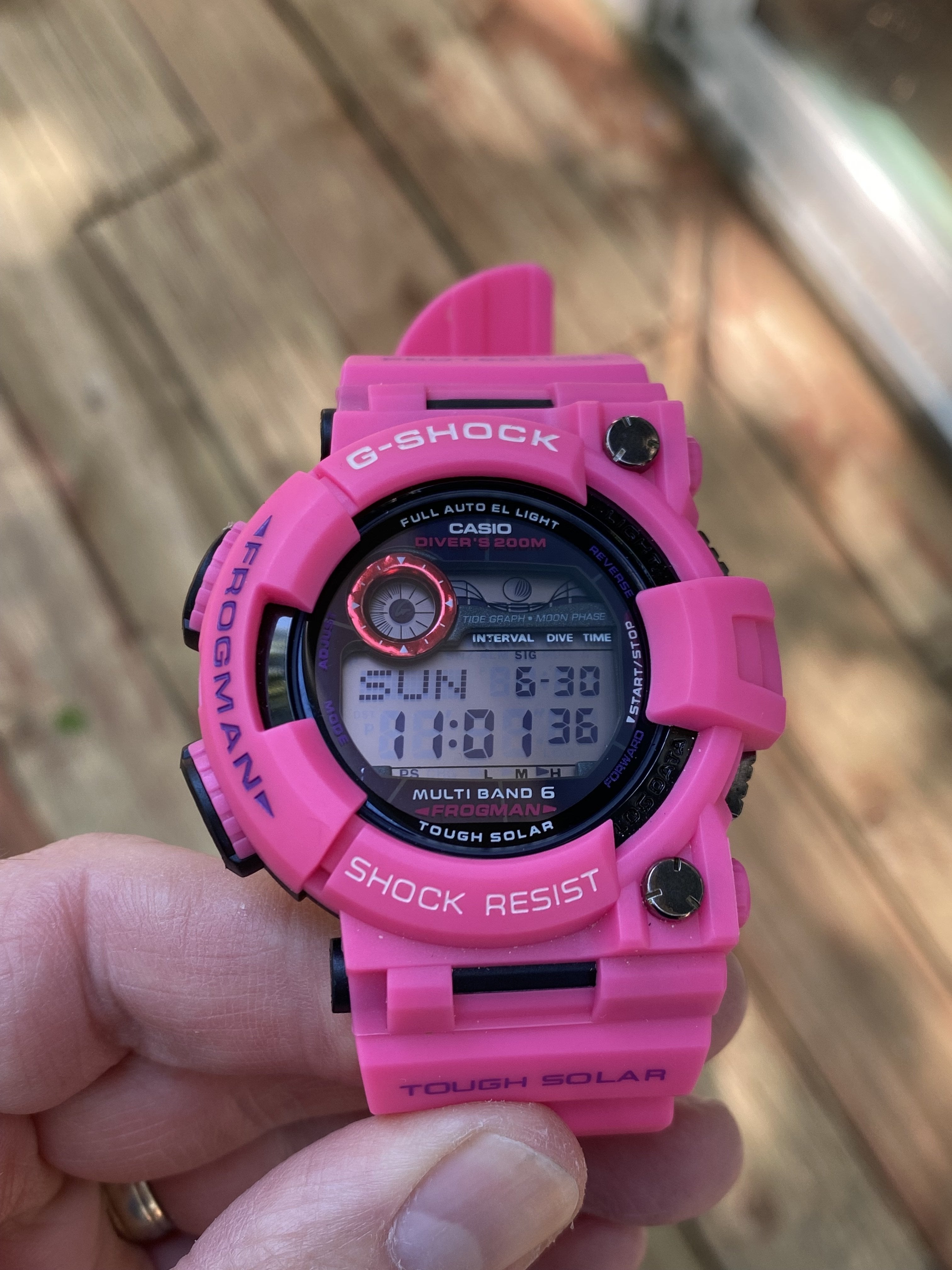 Casio G Shock Frogman GWF 1000SR Sunrise Purple Pink Atomic Solar MINT 400 USD WatchCharts Marketplace