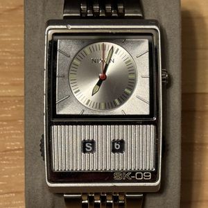 NIXON Like A Record Baby THE MURF Square Watch Men's Wood