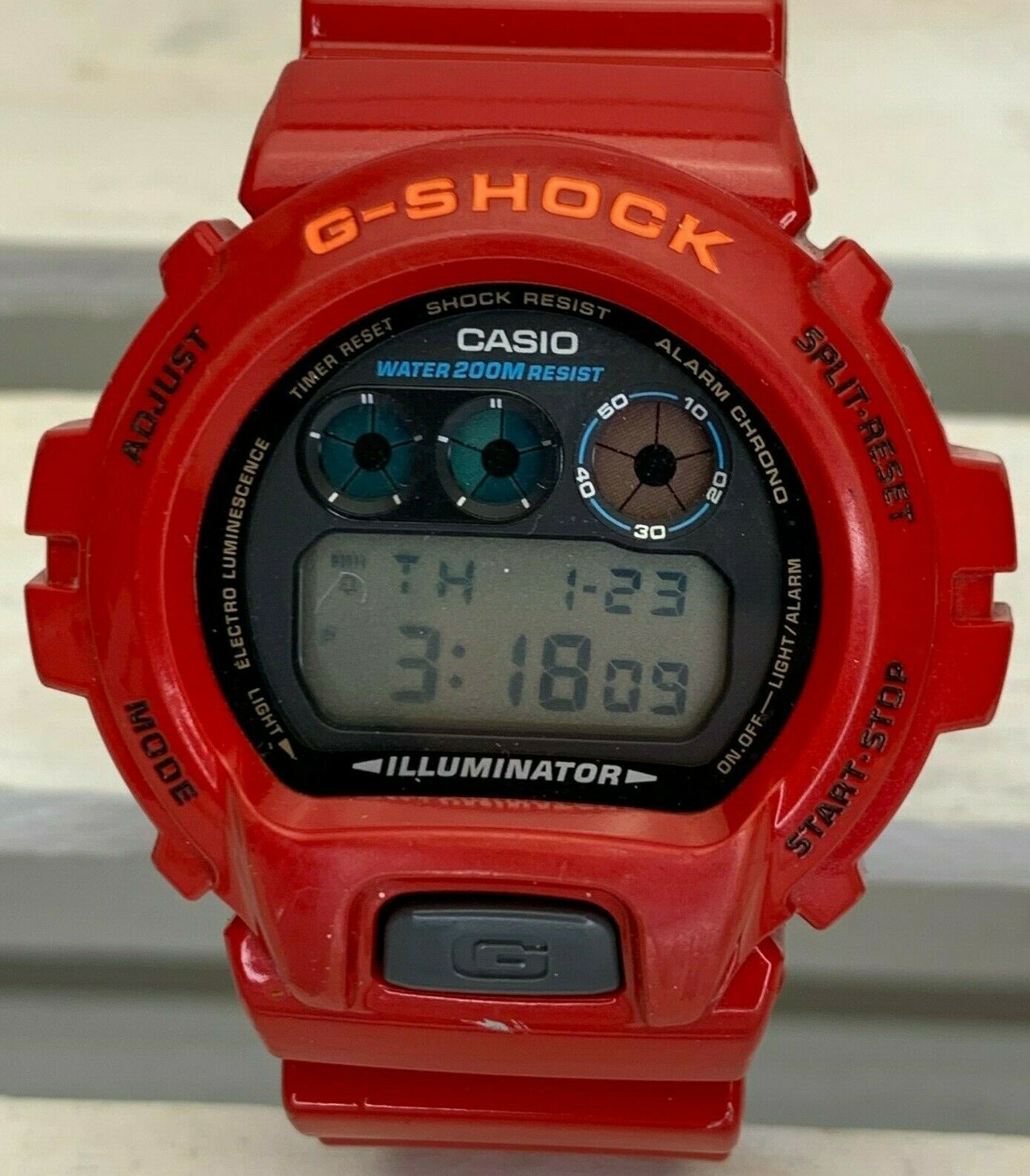 Casio G-Shock (1289) DW-6900 Red And Orange Working
