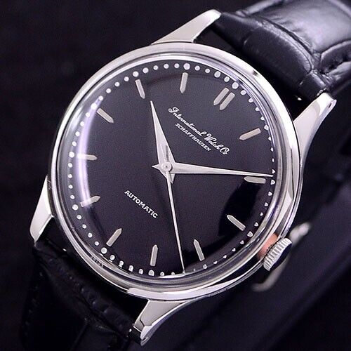 VINTAGE IWC SCHAFFHAUSEN AUTOMATIC CAL.853 BLACK DIAL MEN'S WATCH