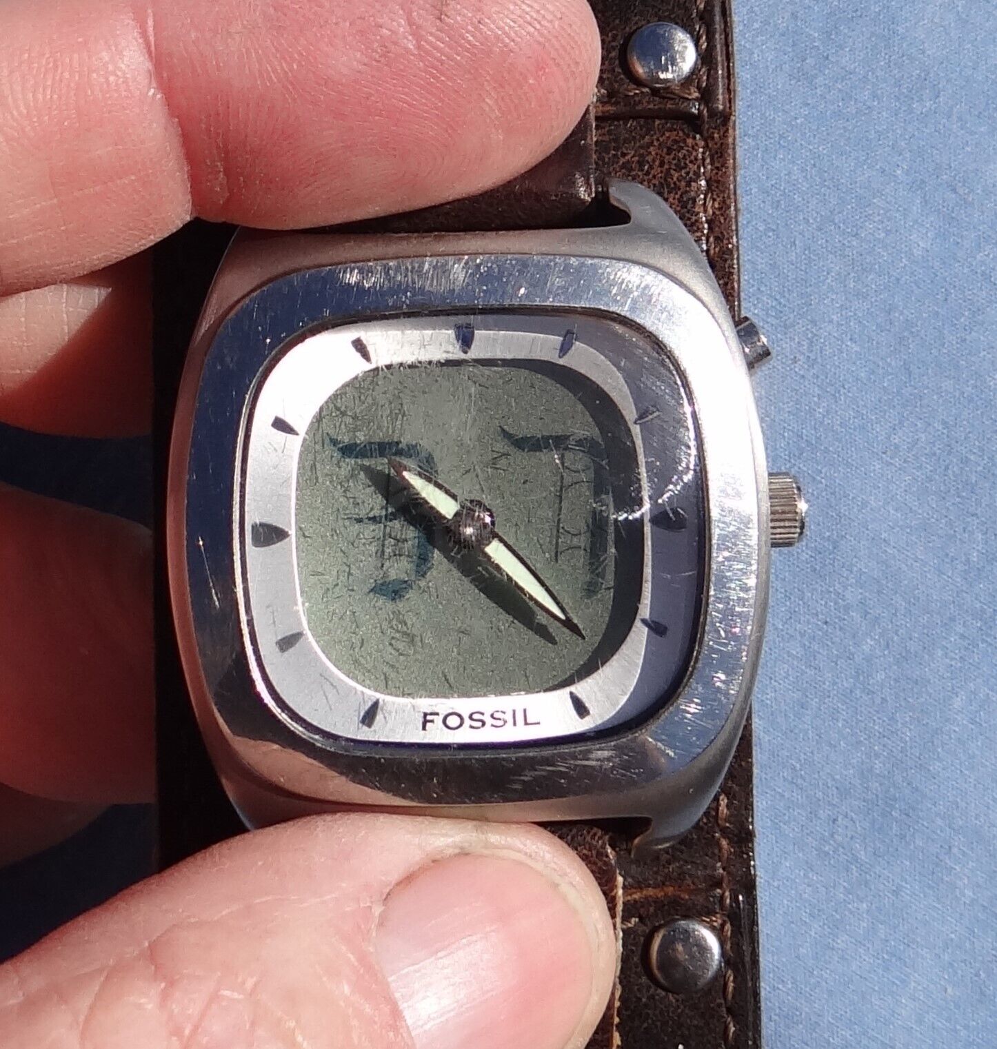 時計 Fossil big tic jr-8712 STUNNING FOSSIL BIG TIC ALL STAINLESS STEEL JR-8712 WATCH