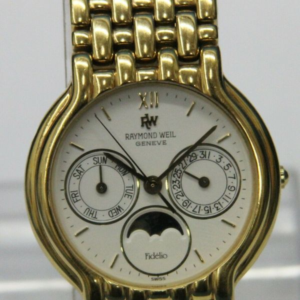 Men's Raymond Weil Geneve Fidelio 2000 Moon Phase 18K Gold
