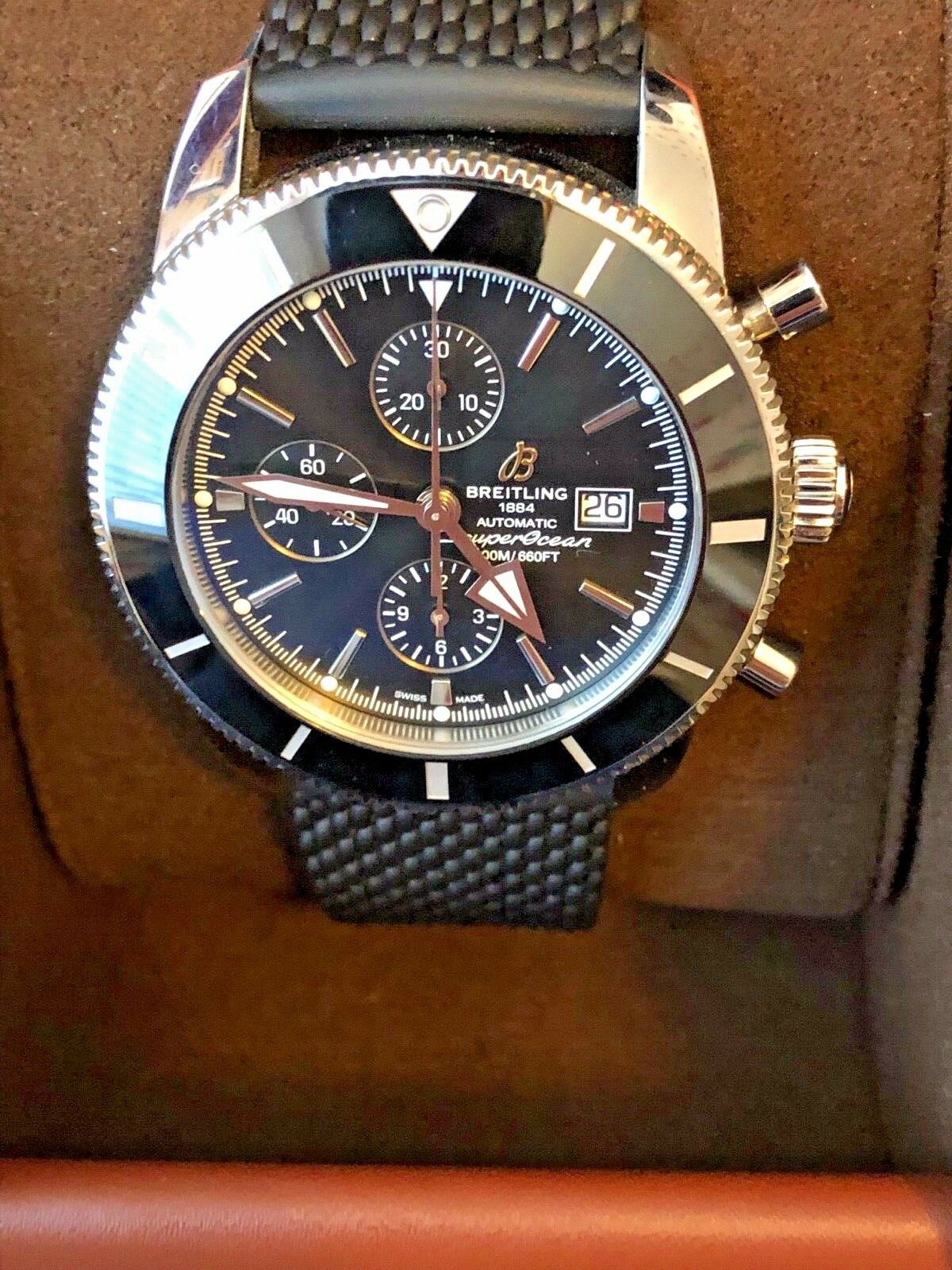 Breitling Superocean Heritage II Chronograph 46 Complete Black Box Papers  A13312