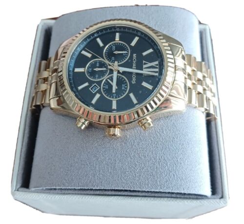 Michael Kors Lexington Oro in Acciaio Inox Quadrante nero Men's Watch MK8286  | WatchCharts Marketplace