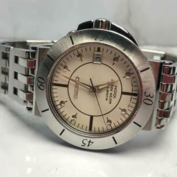 CLASSIC UNIQUE DESIGNED SEIKO KINETIC 5M42-0G89 SKIN DIVER WATCH