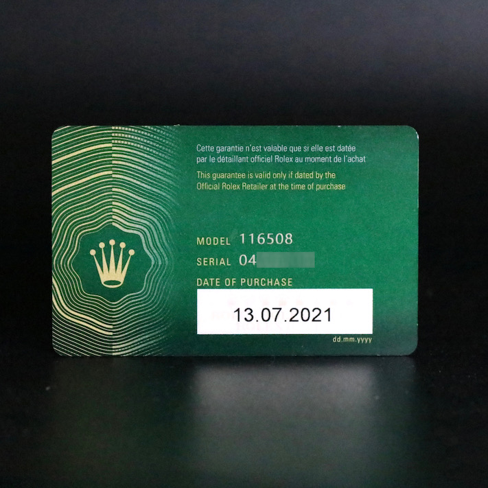 Rolex new warranty online card 2021