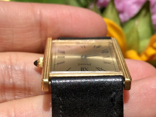 Vintage PIAGET Tank Solid 18k Yellow Gold 9294 Hobnail Manual Wind