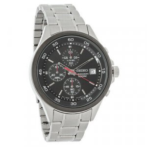 Seiko Mens Black Dial Stainless Steel Chronograph Quartz Watch SKS491 |  WatchCharts