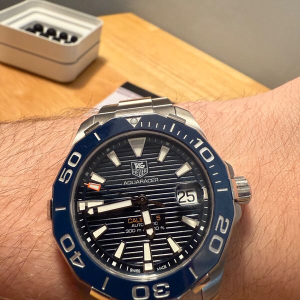*Full Set (Box & Papers) Automatic TAG Heuer Aquaracer Blue Men's Watch ...