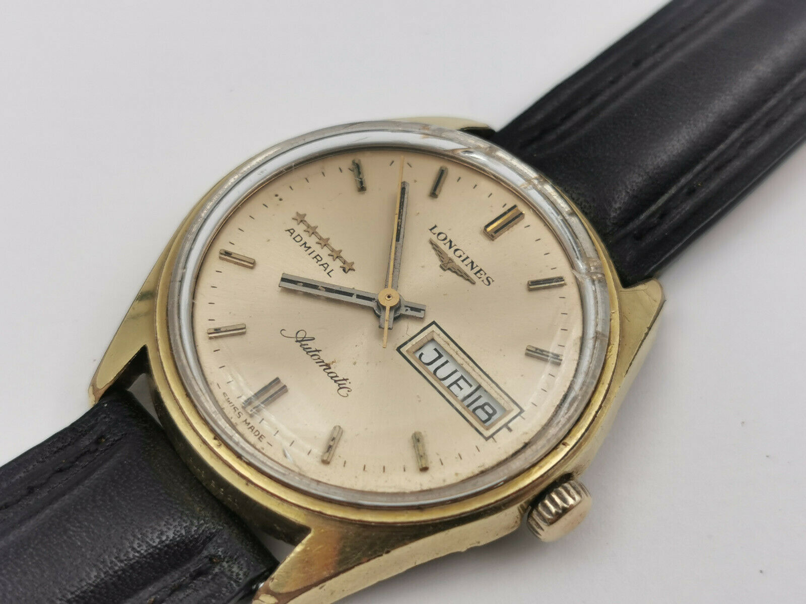 Vintage LONGINES Admiral 5 Star Automatic 8340 3 Day Date Gold