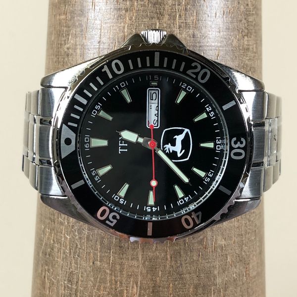 TFX by Bulova Men 38C10 Formal John Deere Day Date 39mm Quartz Watch 7 ...