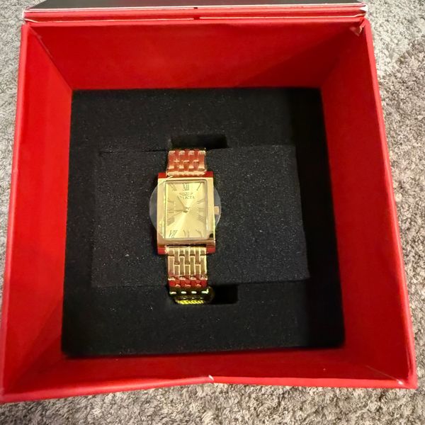 Invicta Specialty 48143 Women Gold Tone Rectangular Dial Link Bracelet ...
