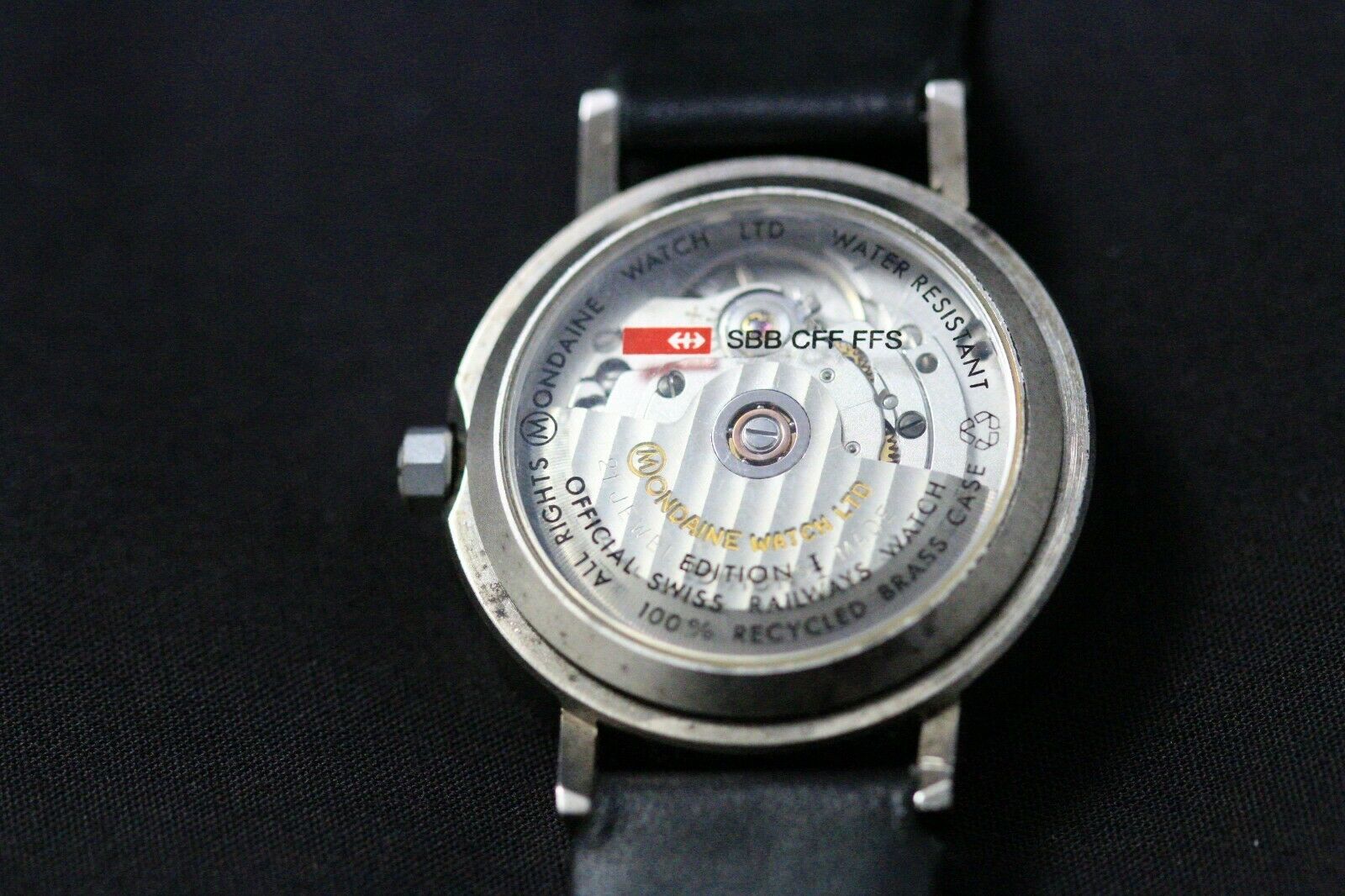 VINTAGE SBB CFF FFS MONDAINE ECOMATIC AUTOMATIC STAINLESS STEEL