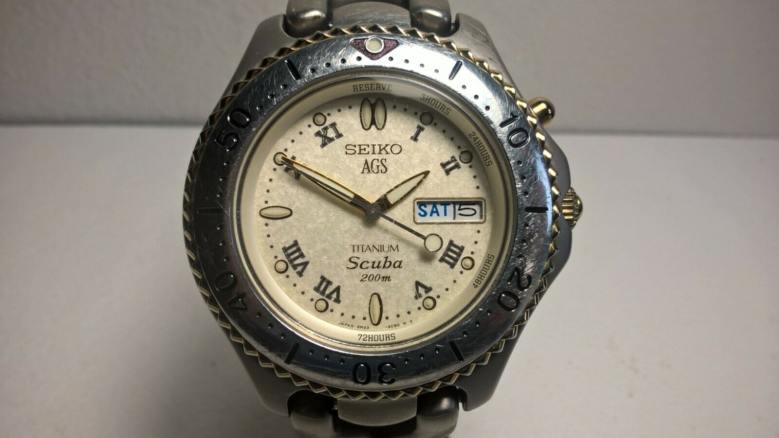 Vintage Seiko Leganza SBBW029 5M23-6B60 Titanium Scuba 200m