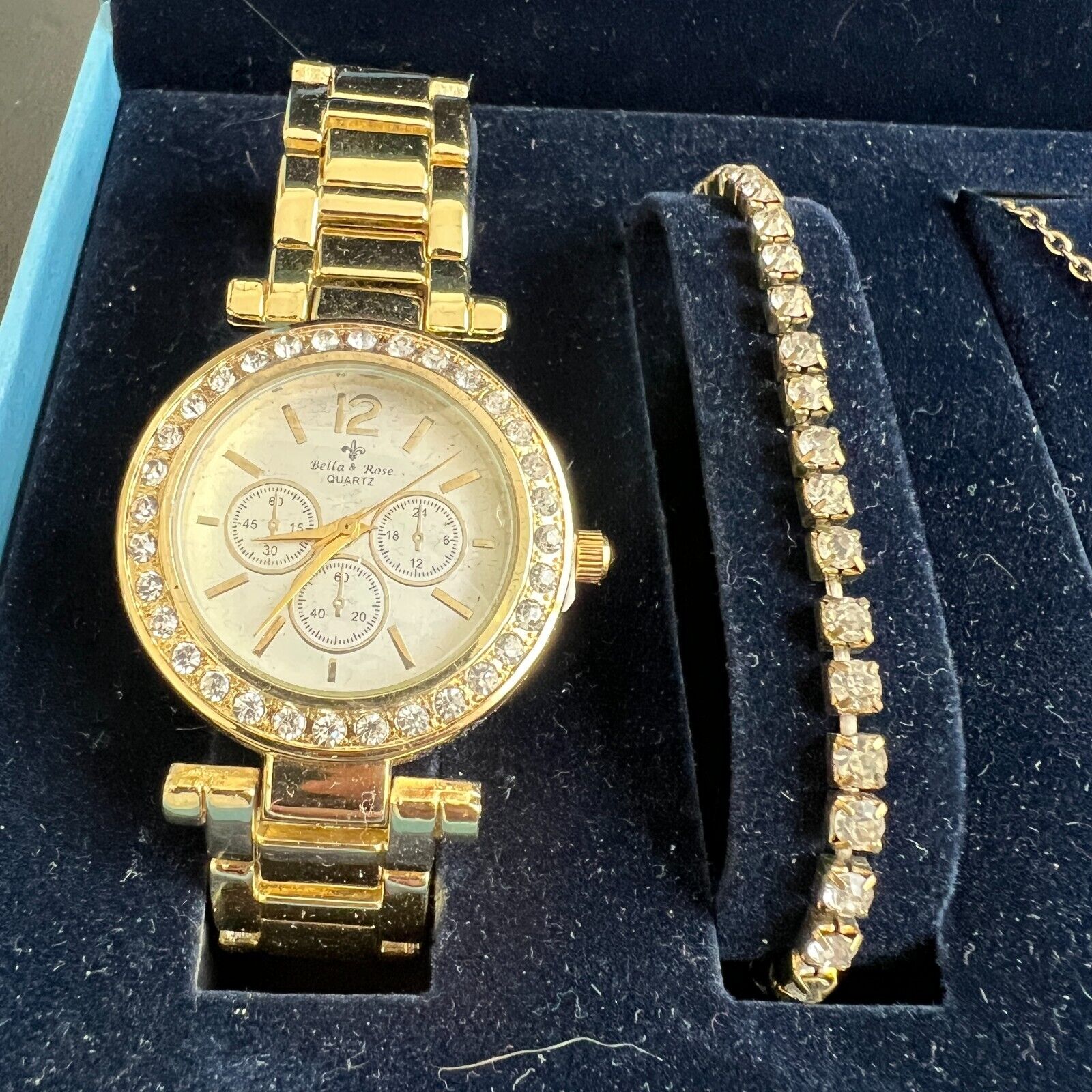 Bella & rose watch sale bracelet and necklace set