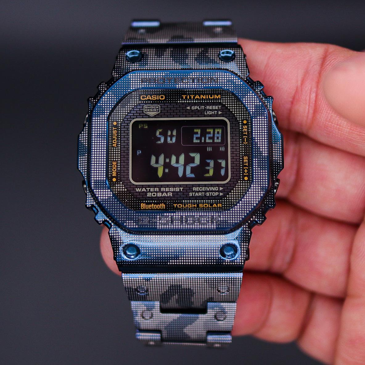 g shock camouflage blue