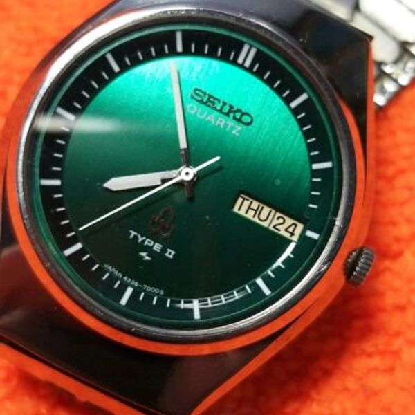SEIKO TYPE 2 4336-7000 BRIGHT GREEN BLACK BORDER WORKING 
