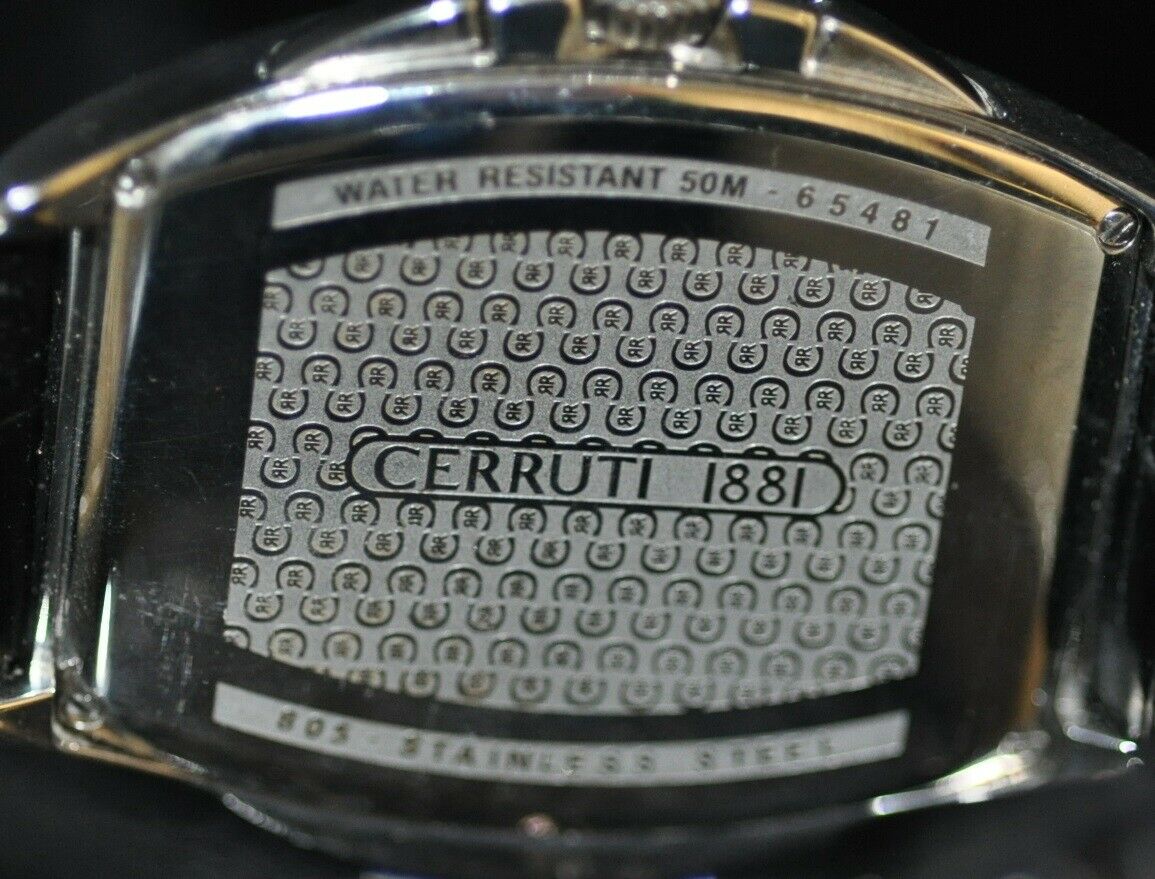 Men's Cerruti 1881 Grande Swiss Chrono Black Dial Black Leather