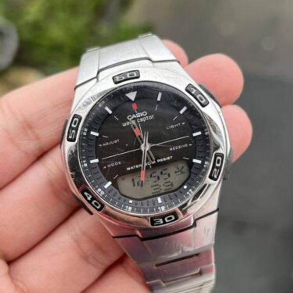 Casio Wave Ceptor Analogue Digital WVA-105H JAPAN Menâ s Watch ...
