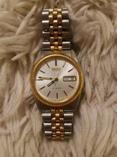 Seiko Automatic Mens Watch Silver Gold Preowned 7S26-3119 Steel Water  Resistant | WatchCharts
