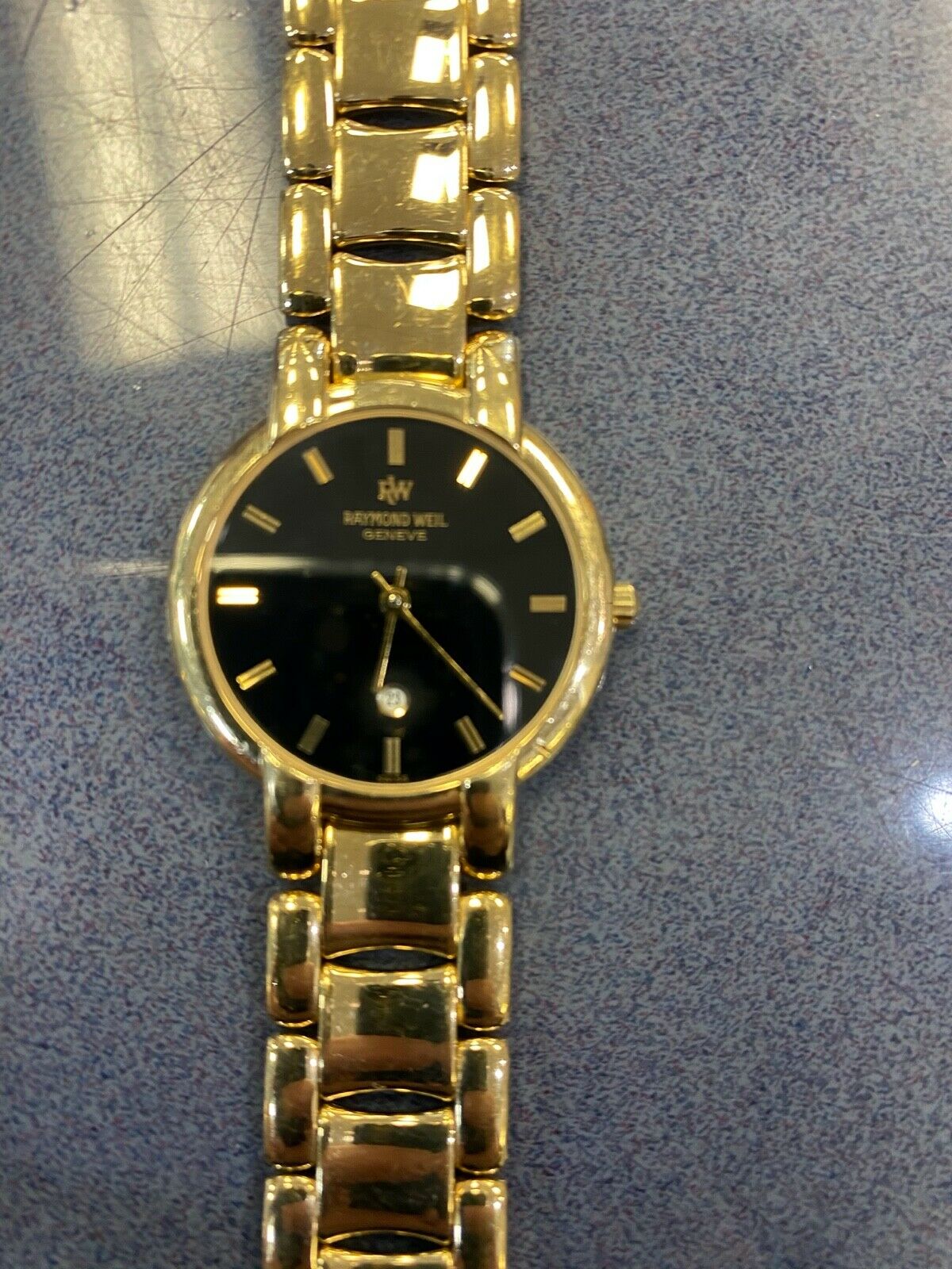 Raymond Weil Geneve 5340 Black Dial 18K Gold Electroplated
