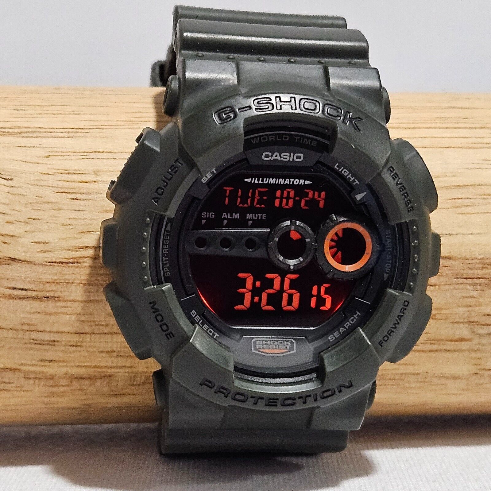 CASIO G SHOCK MILITARY ARMY WATCH GD 100MS 3263 DIGITAL KHAKI GREEN MEN S WatchCharts Marketplace