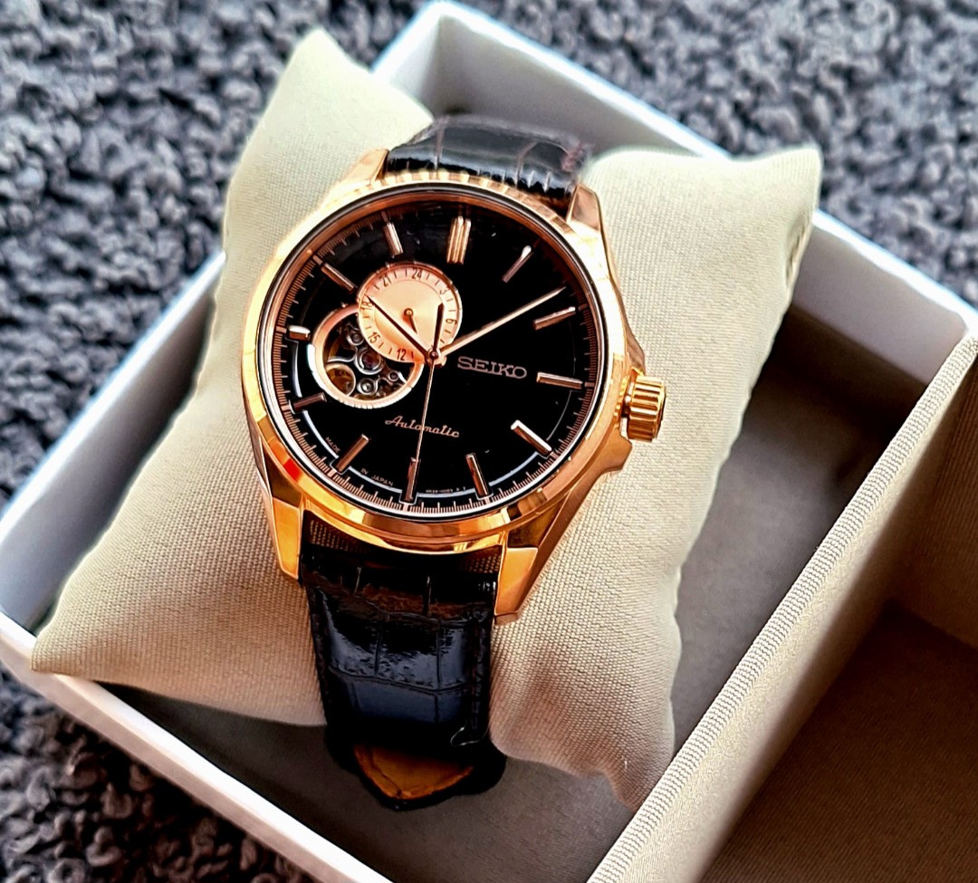 CHEAPEST Seiko Presage Open Heart Rose Gold Brown