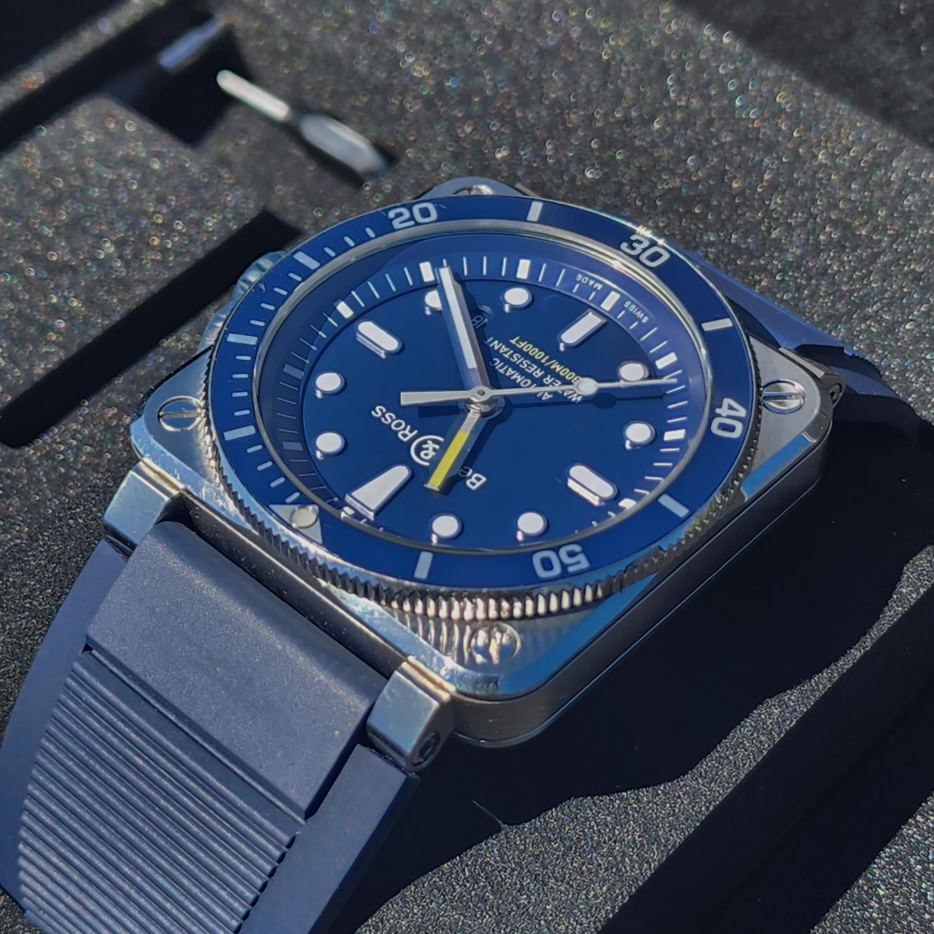 WTS Bell Ross 03 92 Diver Blue with Blue Rubber Strap 2600