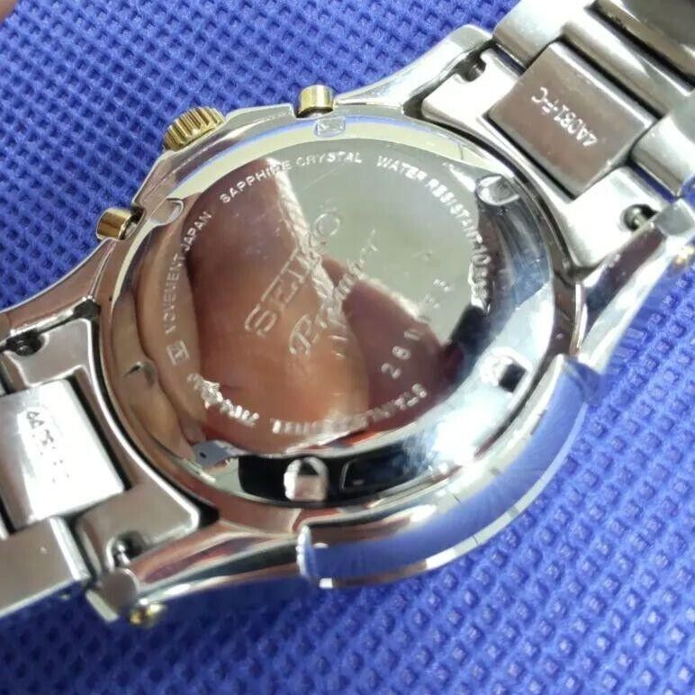 JAPAN SEIKO Premier Quartz 7T04-0AA0 Chronograph Big Date #98