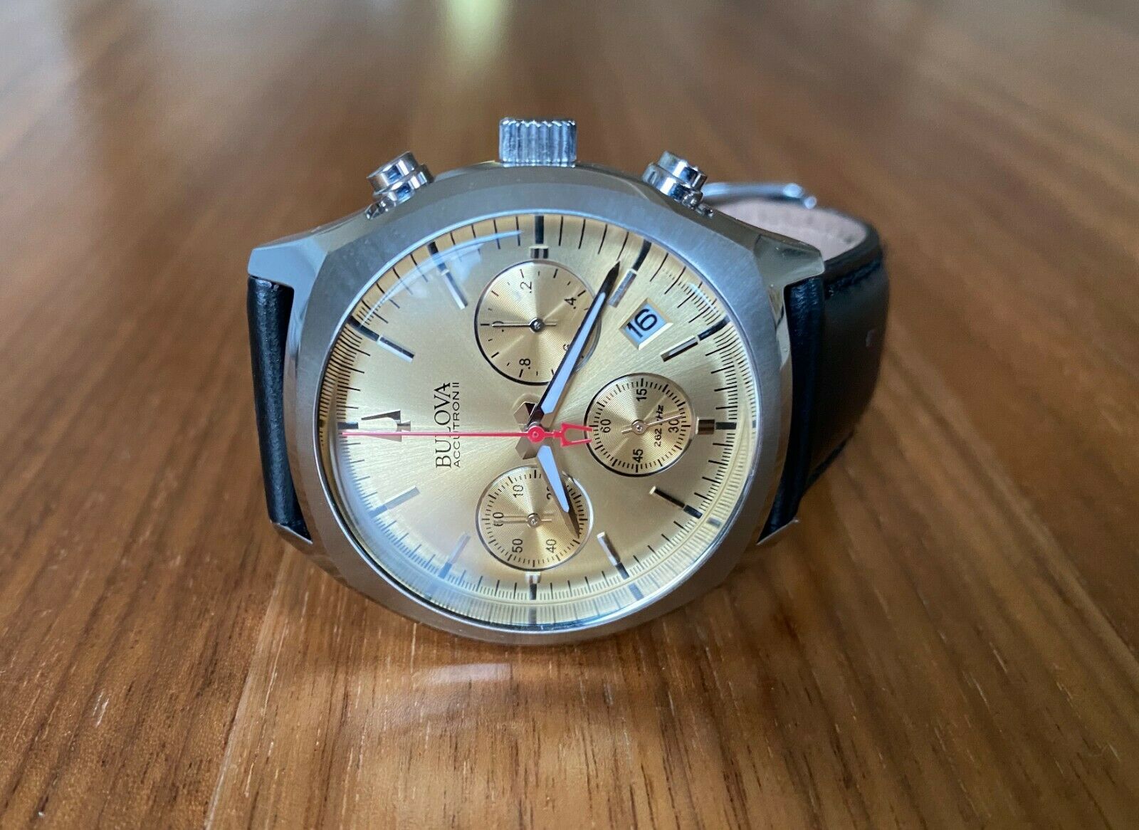 Men's Bulova Accutron II Red Chronograph Watch 96B238