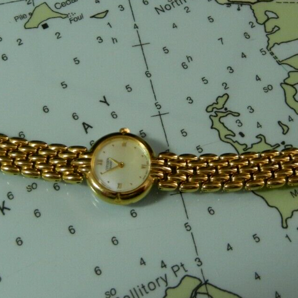 CITIZEN Quartz MOP Dial Ladies Gold Watch 5920S49577 New Battery