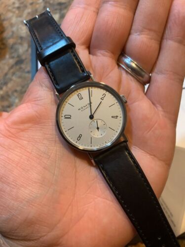 Nomos Tangente Watch Reference 139, 35mm, Sapphire Caseback; AD