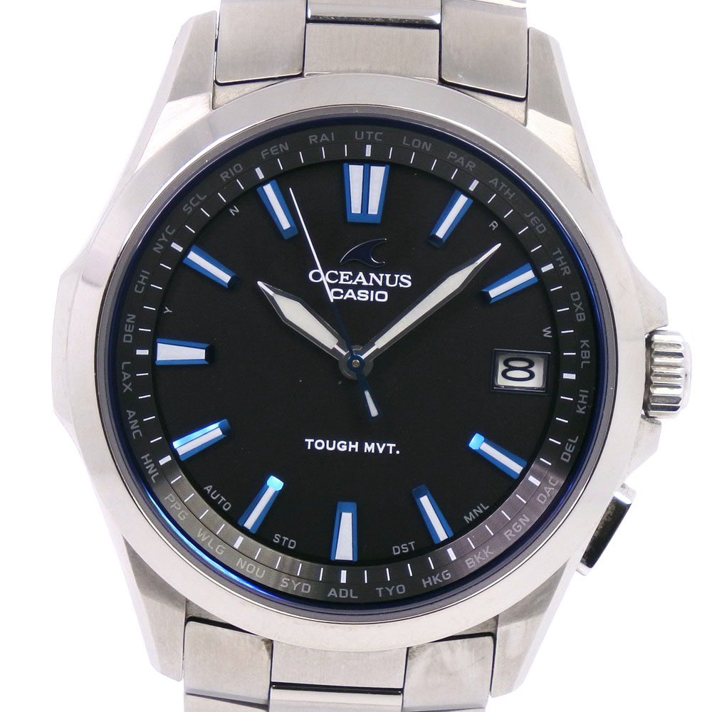 Fashion the sale target product 10 50 OFF CASIO Casio Oceanus 5235 OCW S100 Titanium Blue Solar Radio Clock Men s Navy Dial Watch Used A Rank WatchCharts Marketplace