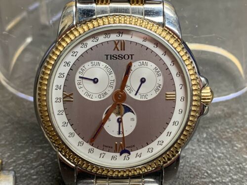 TISSOT Two Tone CASABLANCA Triple Date MOONPHASE Quartz WATCH C285