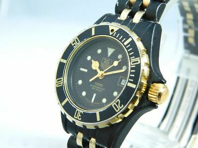 TAG HEUER 980.028N DATE WOMEN S GOLD BLACK VINTAGE WATCH SWISS