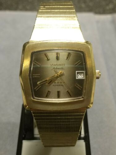 14k Yellow Gold Plate LONGINES Watch Admiral 5 Star Swiss