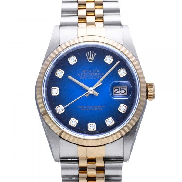 Rolex ROLEX Datejust 16233G Blue Gradient Dial Used Watch Men | WatchCharts