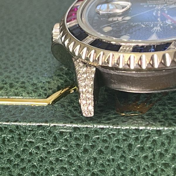 [10,500 USD] Rolex GMT Master 2 Iced Lugs Sapphire Diamond Ruby Bezel
