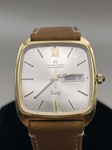 VINTAGE SWISS HAMILTON MASTERPIECE QUARTZ WATCH 9864. MENS DAY DATE WRIST  WATCH. | WatchCharts Marketplace