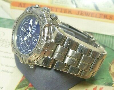 SPORTY HUGE 1998 Seiko 7T32 6K00 BLUE Dial Alarm