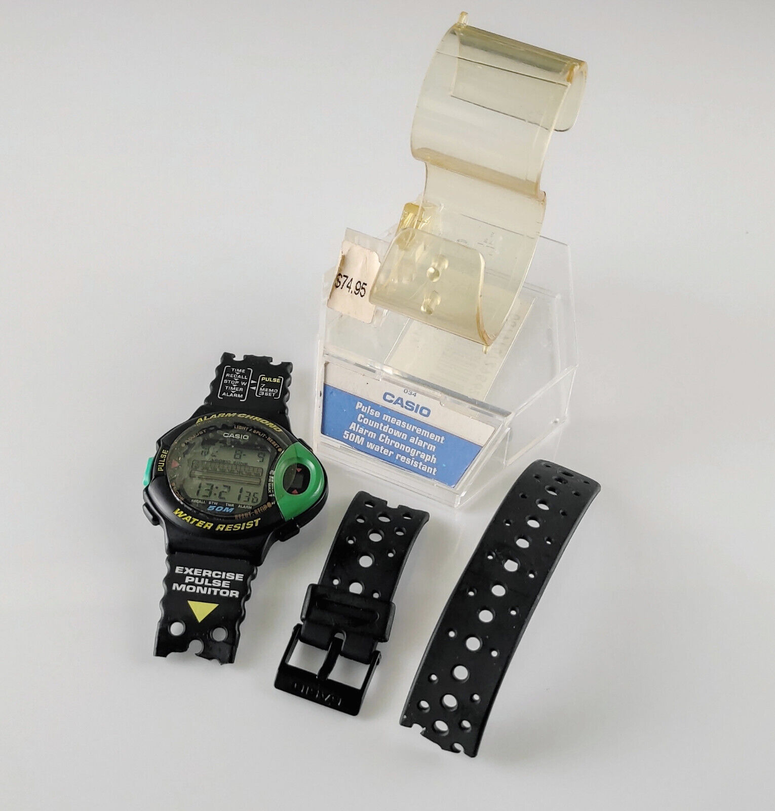 VINTAGE 1992 CASIO JP-200W EXERCISE PULSE MONITOR WATCH | WatchCharts  Marketplace