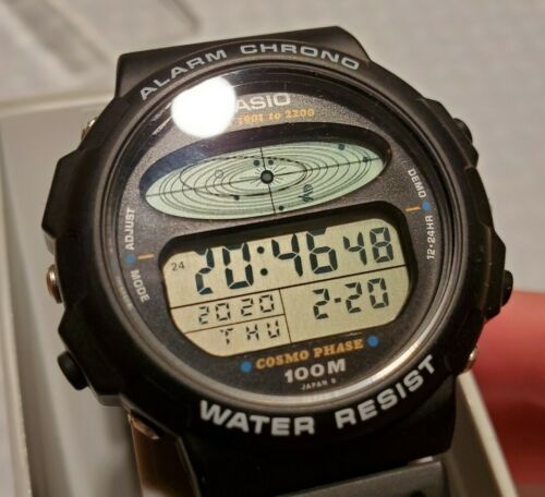 Casio CGW-50 Cosmo Phase Digital Watch Vintage 1980s Rare