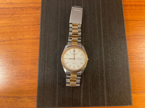 Mens Longines Wittnauer President Swiss Day Date Two Tone Quartz